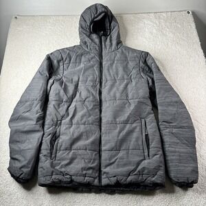 686 Warmix Puffy Jacket Men's Medium Puffer Waterproof Insulated Zip Hooded Gray